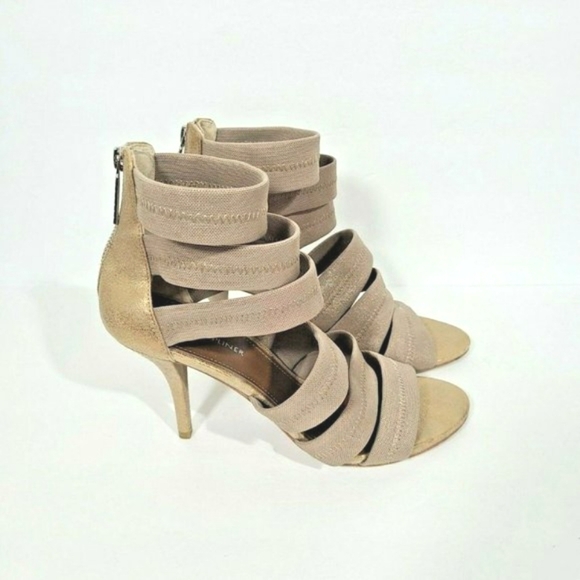 Donald J Pliner Gigee Strappy Zip Up Heels Size 8M Light Bronze - Picture 2 of 8